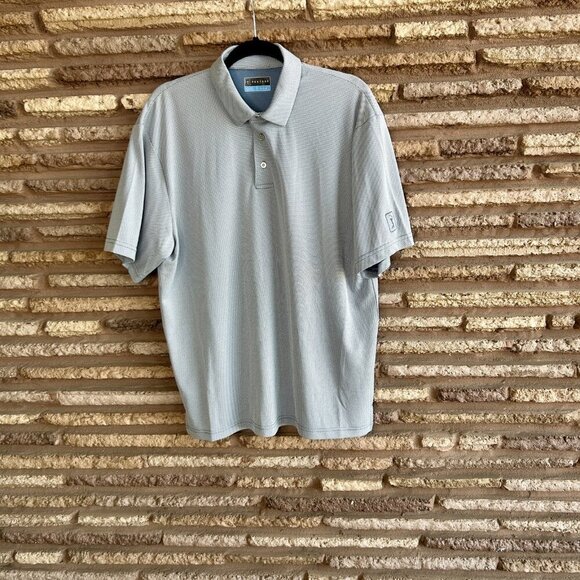 PGA Tour Blue and White Pattern Golf Polo Shirt Size Large - Picture 7 of 7